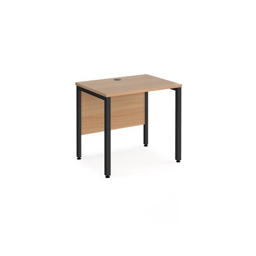 Maestro 25 Straight Desk 800mm X 600mm Black Bench Leg Frame Beech Top