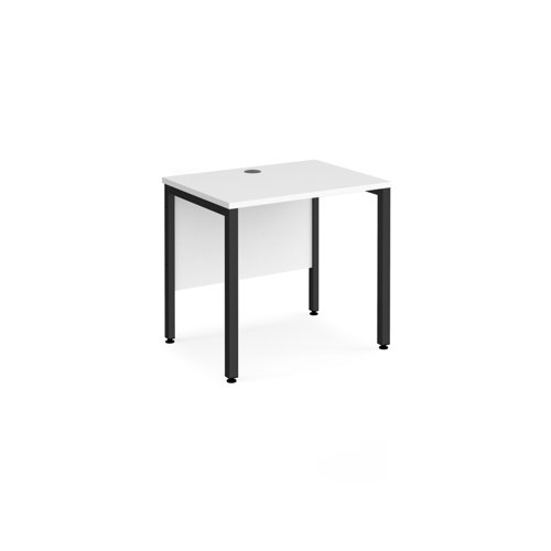 Maestro 25 straight desk 800mm x 600mm - black bench leg frame, white top