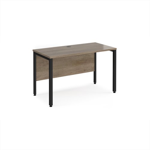 Maestro 25 straight desk 1200mm x 600mm - black bench leg frame, Nebraska Oak top