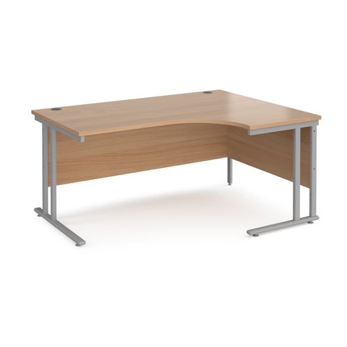 Maestro Right Hand Radial Desk (1600w x 1200d) Beech (MC16ERSB)