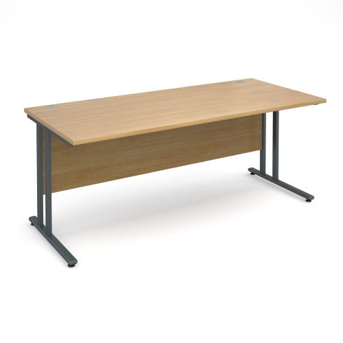 Maestro 25 Gl Straight Desk 1800mm X 800mm Graphite Cantilever Maestro 25 Gl Straight Desk 1800mm X 800mm Graphite Cantilever Frame Oak Top