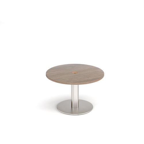 Monza circular coffee table 800mm with central circular cutout 80mm - Barcelona walnut | MCC800-CO-BS-BW | Dams International