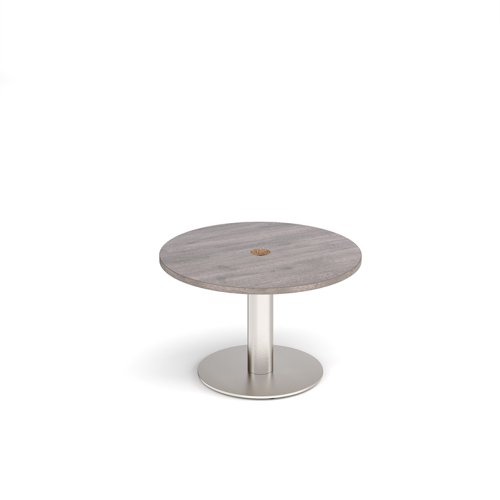 Monza circular coffee table 800mm with central circular cutout 80mm - Grey Oak | MCC800-CO-BS-GO | Dams International