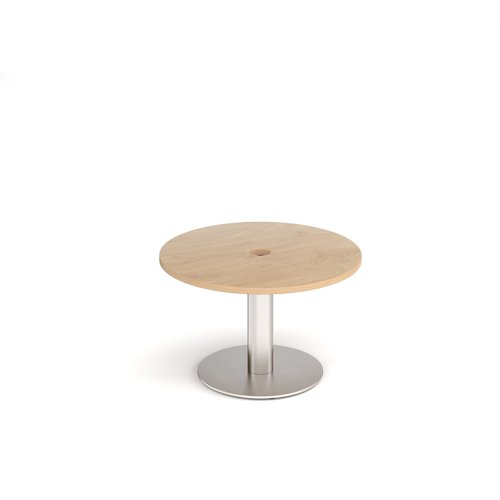 Monza circular coffee table 800mm with central circular cutout 80mm - Kendal oak