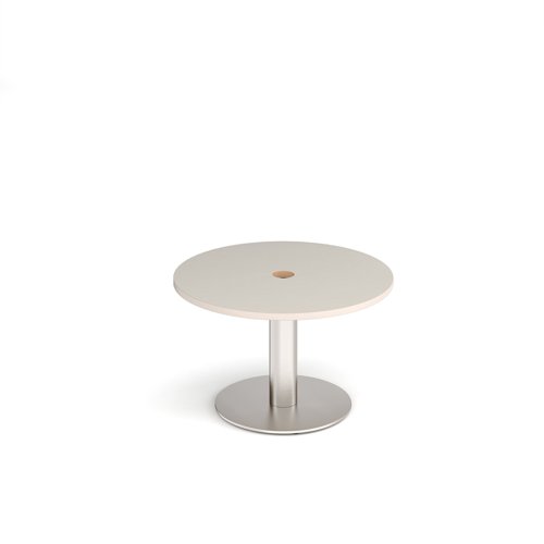 Monza circular coffee table 800mm with central circular cutout 80mm - Light Grey | MCC800-CO-BS-LG | Dams International