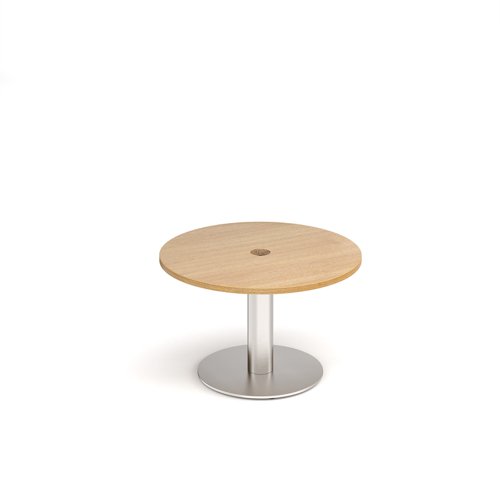 Monza circular coffee table 800mm with central circular cutout 80mm - Oak