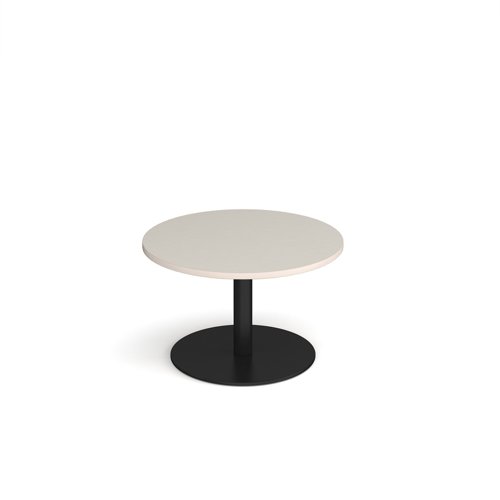 Monza circular coffee table with flat round black base 800mm - Light Grey