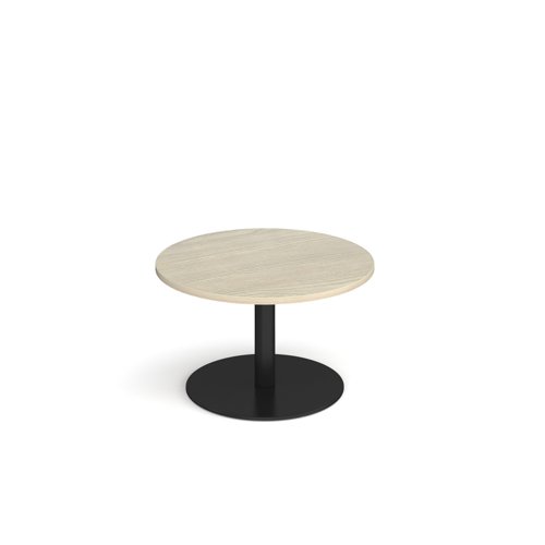 Monza circular coffee table with flat round black base 800mm - made to order