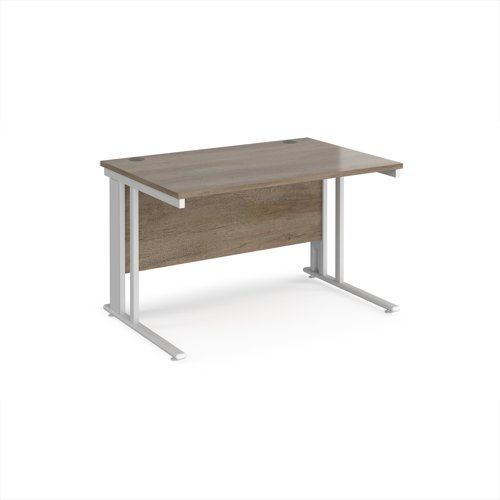 Maestro 25 straight desk 1200mm x 800mm - white cable managed leg frame, nebraska top