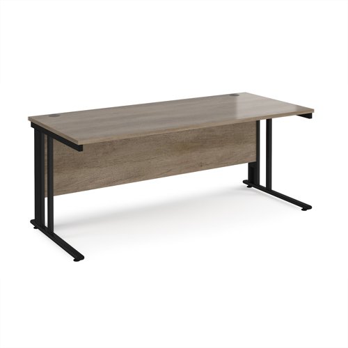 Maestro 25 straight desk 1800mm x 800mm - black cable managed leg frame, nebraska top