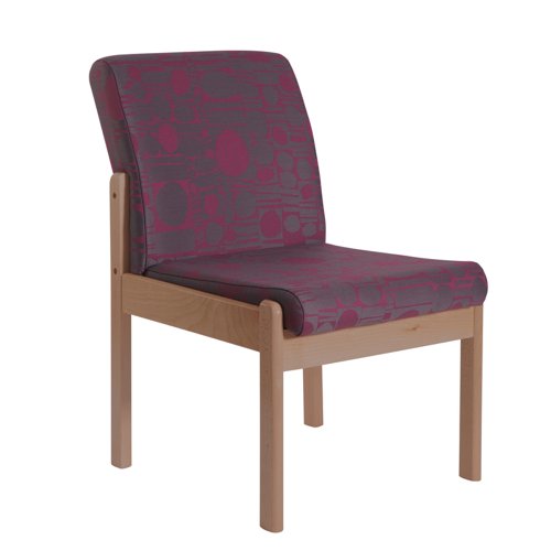 Meavy modular beech wooden frame single chair with no arms 520mm wide - made to order