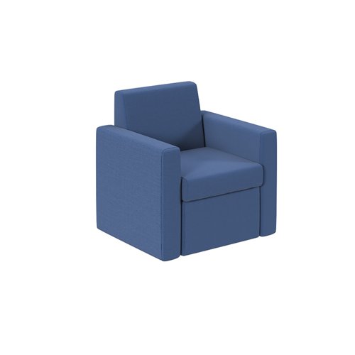 Melody single fabric sofa in Cobalt Blue