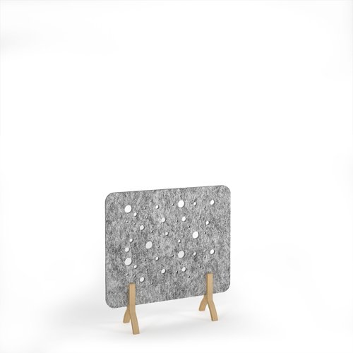 Moon Acoustic Floor Standing Screen Wooden Legs 1200w 1200h - Dark Silver Grey