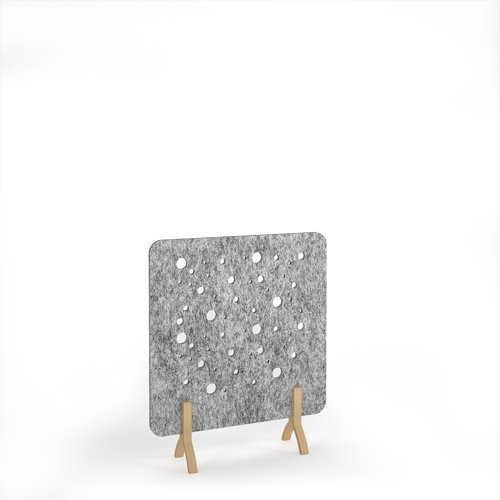 Moon Acoustic Floor Standing Screen Wooden Legs 1200w 1400h - Dark Silver Grey