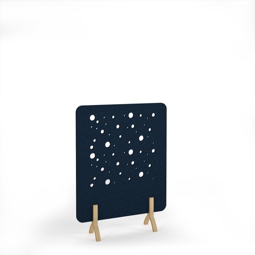 Moon Acoustic Floor Standing Screen Wooden Legs 1200w 1600h - Dark Blue