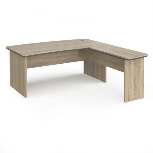 Magnum executive desk 1800mm x 900mm with 800mm return desk - light oak