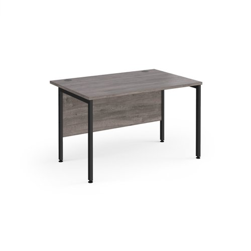 Maestro 25 Straight Desk 1200mm X 800mm Black H Frame Leg Grey Oak Top