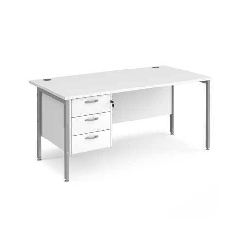 Maestro 25 H-Frame 800mm deep desk with 3 drawer ped