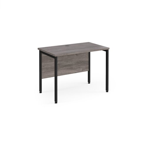 Maestro 25 Straight Desk 1000mm X 600mm Black H Frame Leg Grey Oak Top