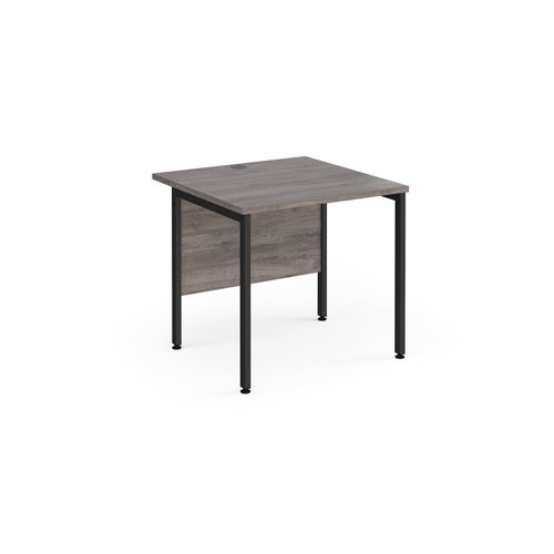 Maestro 25 Straight Desk 800mm X 800mm Black H Frame Leg Grey Oak Top