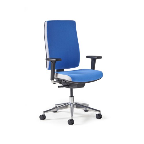 Miku fabric task chair, integrated seat slide, back height adjustment, synchronised mechanism, 2D arms, 5 star base - made to order