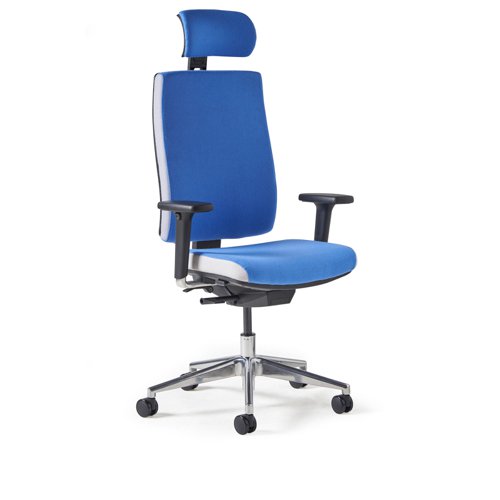Miku fabric task chair, integrated seat slide, back height adjustment, synchronised mechanism, head rest, 2D arms, 5 star base - made to order