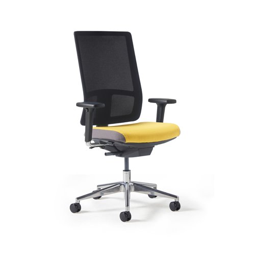 Miku mesh task chair, integrated seat slide, back height adjustment, synchronised mechanism, 2D arms, 5 star base - made to order