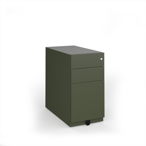 Bisley slimline steel pedestal 300mm wide - olive green