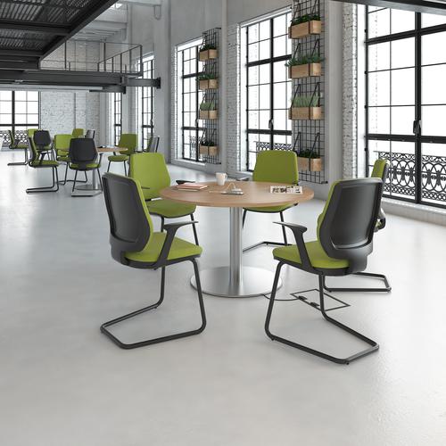 M-MDC600 Monza circular dining table with flat round base