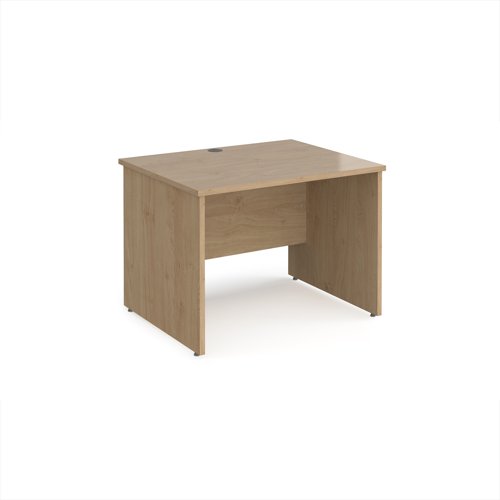 Maestro 25 straight desk 1000mm x 800mm - kendal oak top with panel end leg