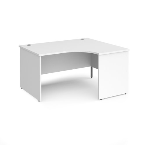 Maestro 25 right hand ergonomic desk - white top with panel end leg
