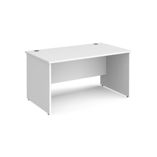 Maestro 25 straight desk 1400mm x 800mm - white top with panel end leg