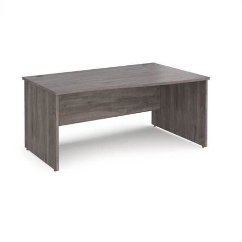 Maestro 25 Right Hand Wave Desk 1600mm Wide Grey Oak Top With Panel End Leg