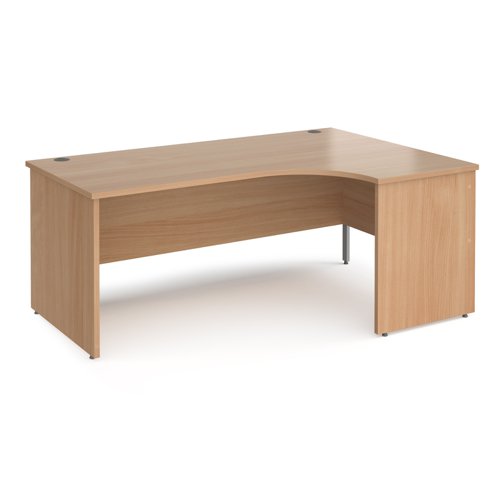 Maestro 25 right hand ergonomic desk 1800mm wide - beech top with panel end leg
