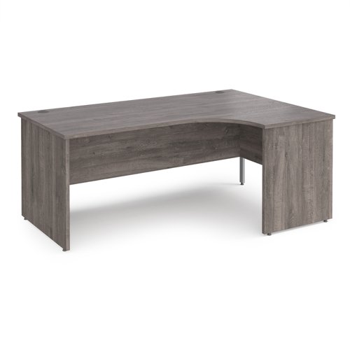 Maestro 25 right hand ergonomic desk 1800mm wide - grey oak top with panel end leg