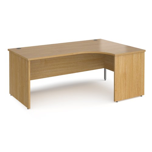 Maestro 25 right hand ergonomic desk 1800mm wide - oak top with panel end leg