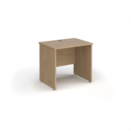 Maestro 25 straight desk 800mm x 600mm - kendal oak top with panel end leg