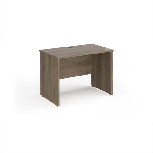 Maestro 25 straight desk 1000mm x 600mm - nebraska oak top with panel end leg