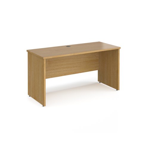 Maestro 25 straight desk 1400mm x 600mm - oak top with panel end leg