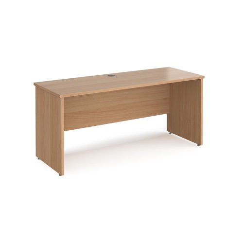 Maestro 25 straight desk 1600mm x 600mm - beech top with panel end leg