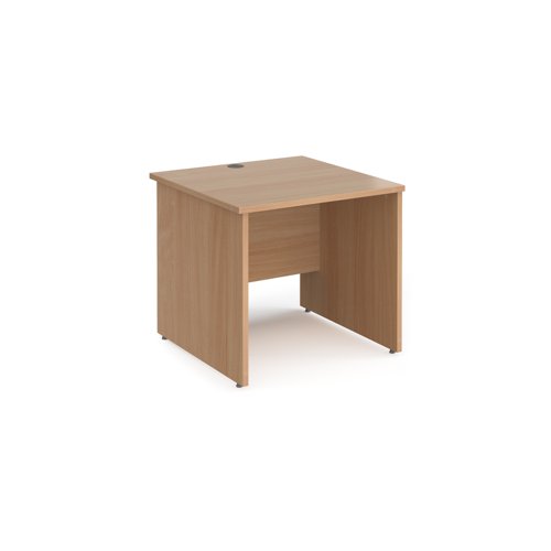 Maestro 25 straight desk 800mm x 800mm - beech top with panel end leg