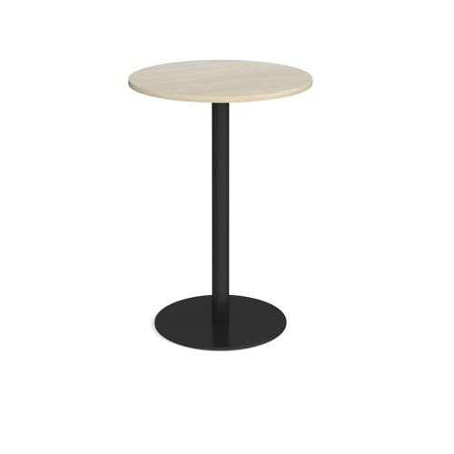 Monza circular poseur table with flat round black base 800mm - made to order