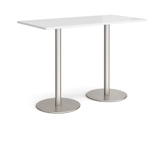 Monza rectangular poseur table with round bases 