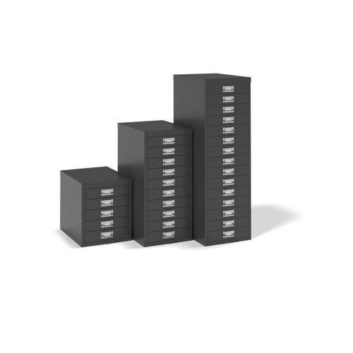 Bisley multi drawers with 5 drawers - black (Made-to-order 4 - 6 week lead time)