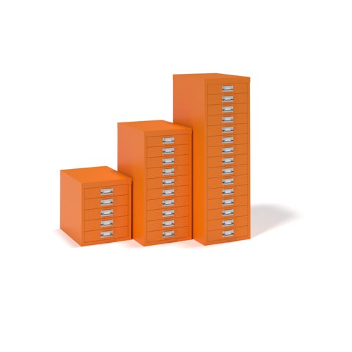 Bisley multi drawers with 15 drawers - orange (Made-to-order 4 - 6 week lead time)