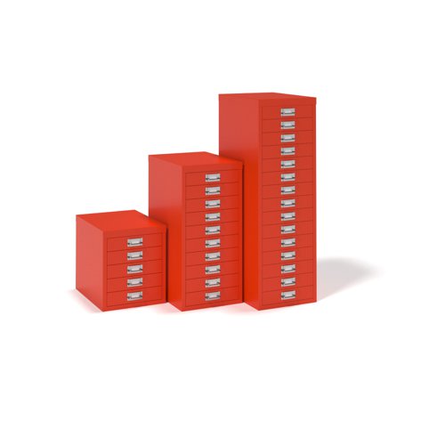 Bisley multi drawers with 10 drawers - red