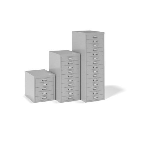 Bisley multi drawers with 10 drawers - silver | B10MDS | Bisley