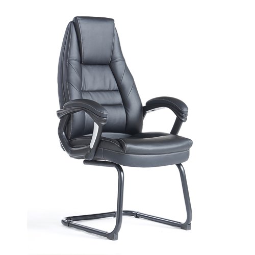 Noble executive visitors chair - black faux leather