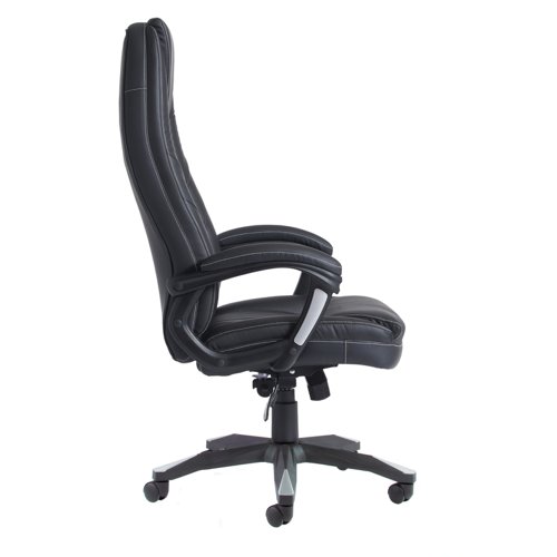 Noble high back managers chair - black faux leather