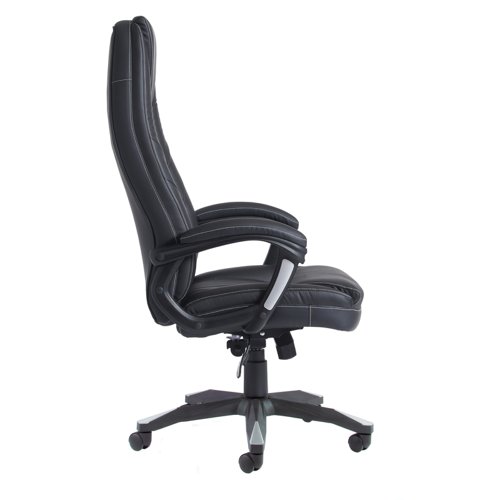 Noble high back managers chair - black faux leather NBO300T1 Buy online at Office 5Star or contact us Tel 01594 810081 for assistance